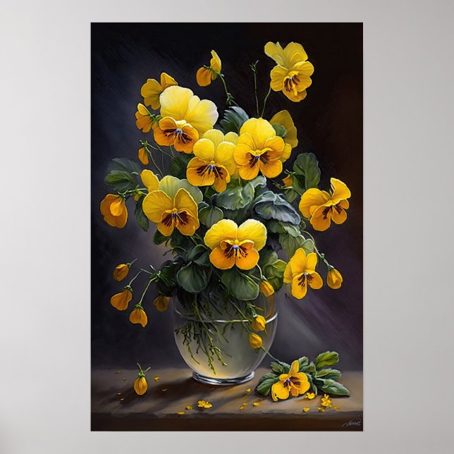 Poster de impresión de arte de flores violáceas am (Frente)