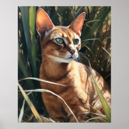Poster de impresión de arte de gato abysiniano