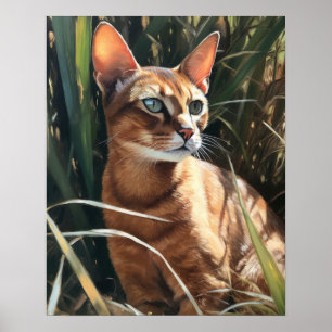 Poster de impresión de arte de gato abysiniano