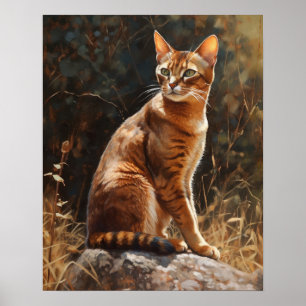 Poster de impresión de arte de gato abysiniano