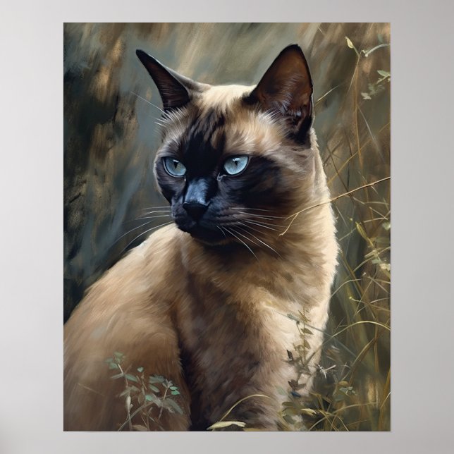 Poster de impresión de arte de gato birmano (Frente)