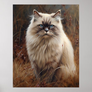 Poster de impresión de arte de gato cutáneo del Hi