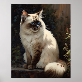 Poster de impresión de arte de gato de Birman