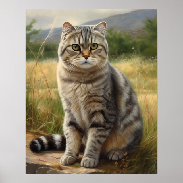 Poster de impresión de arte de gatos de plegado es (Frente)