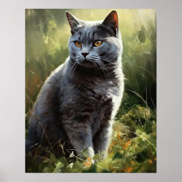 Poster de impresión de arte de gatos en Shorthair 
