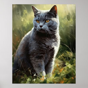Poster de impresión de arte de gatos en Shorthair
