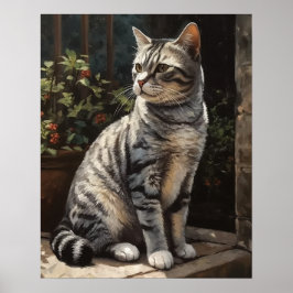 Poster de impresión de arte de gatos en Shorthair 