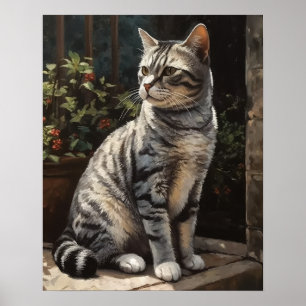 Poster de impresión de arte de gatos en Shorthair 
