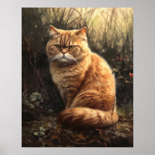 Poster de impresión de arte de gatos exótico en Sh