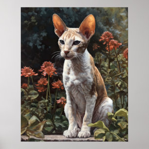 Poster de impresión de arte de gatos rex de Cornis
