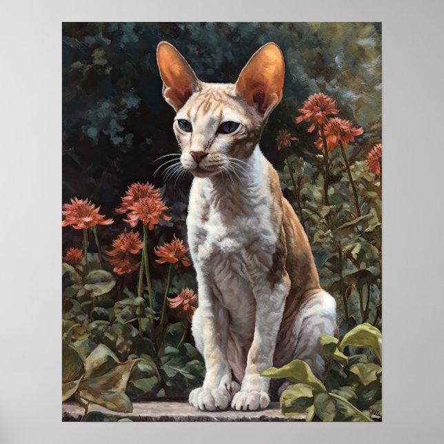 Poster de impresión de arte de gatos rex de Cornis (Frente)