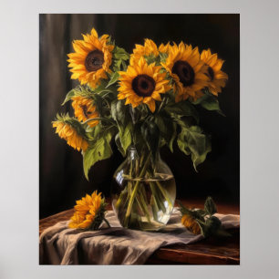 Poster de impresión de arte de girasoles