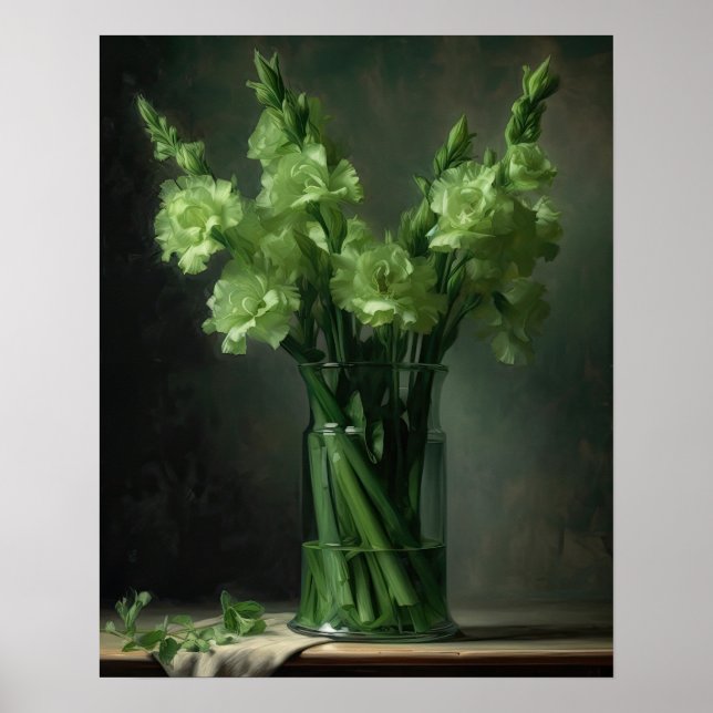 Poster de impresión de arte de Gladiolus verde (Frente)
