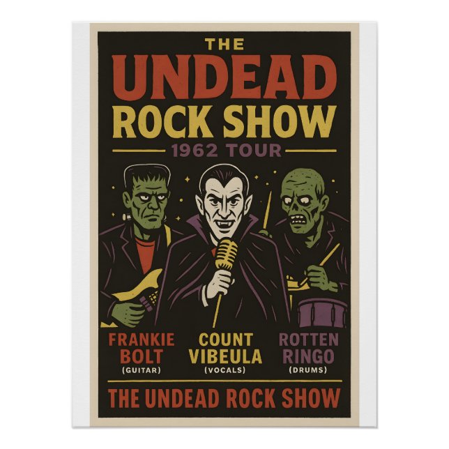 Poster de impresión de arte de la gira Undead Rock (Anverso)