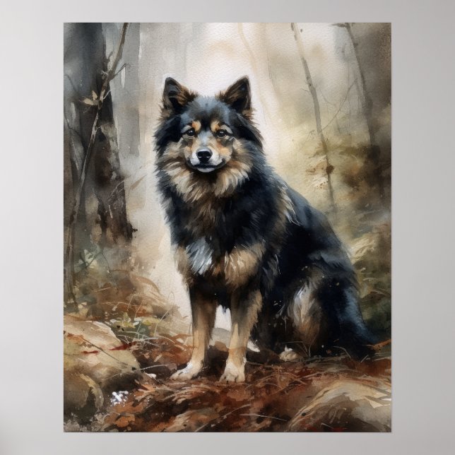 Poster de impresión de arte de lapphund finlandés (Frente)