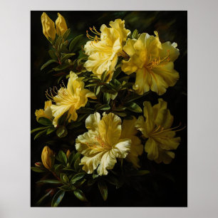 Poster de impresión de arte de las flores amarillo