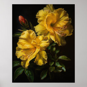 Poster de impresión de arte de las flores amarillo