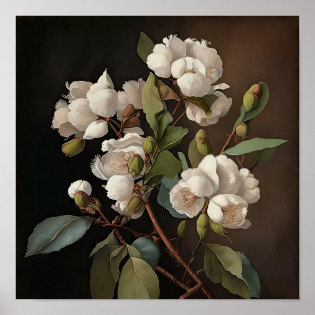 Poster de impresión de arte de las flores de algod (Frente)