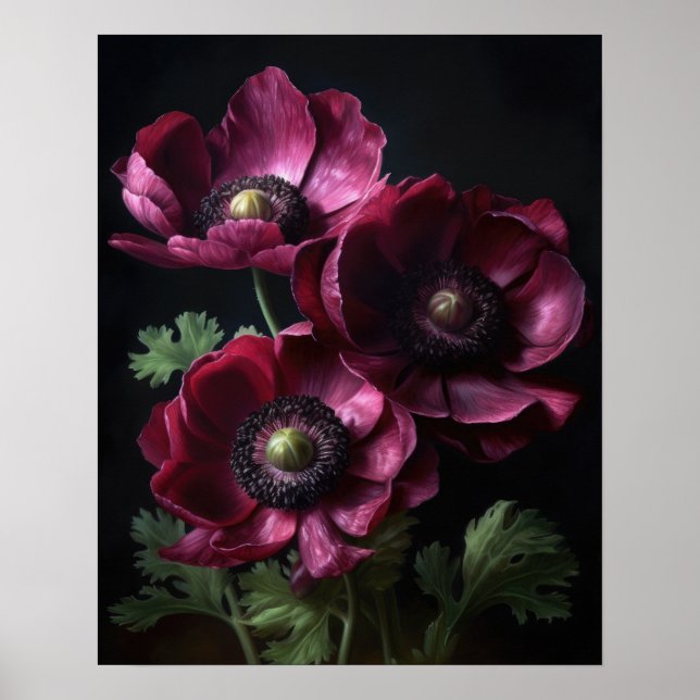 Poster de impresión de arte de las flores de anémo (Frente)