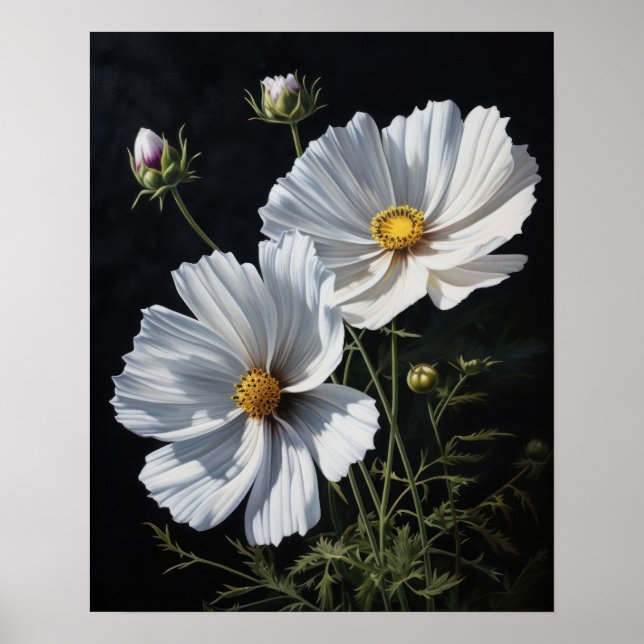 Poster de impresión de arte de las flores de cosmo (Frente)