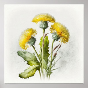 Poster de impresión de arte de las flores de Dande