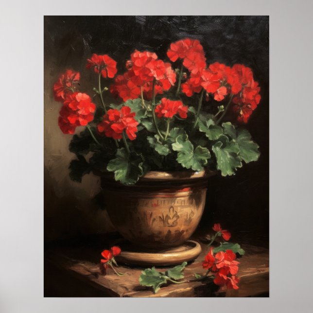 Poster de impresión de arte de las flores de geran (Frente)