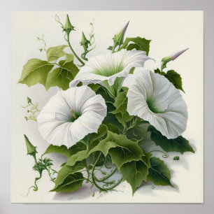 Poster de impresión de arte de las flores de glori