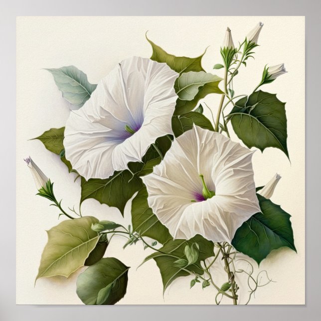 Poster de impresión de arte de las flores de glori (Frente)