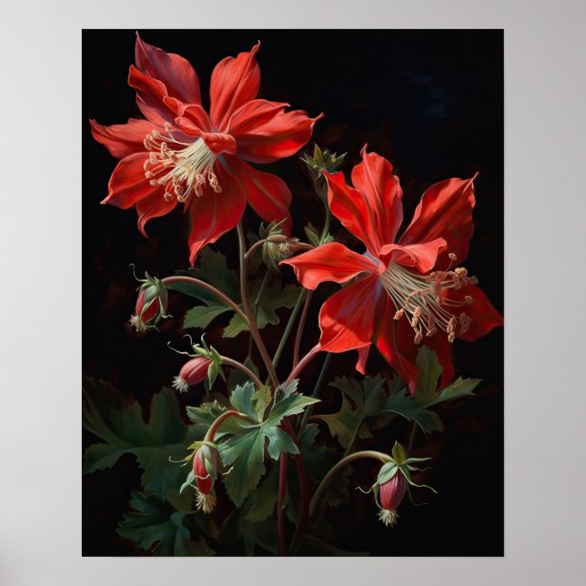 Poster de impresión de arte de las flores de la co (Frente)