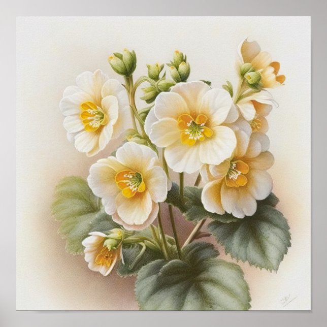 Poster de impresión de arte de las flores de la ro (Frente)