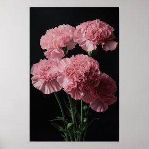 Poster de impresión de arte de las flores de los c