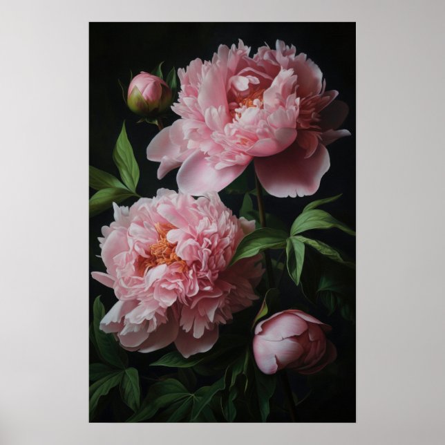 Poster de impresión de arte de las flores de los p (Frente)