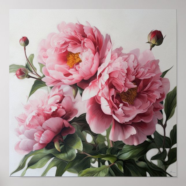 Poster de impresión de arte de las flores de los p (Frente)