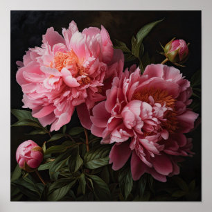 Poster de impresión de arte de las flores de los p