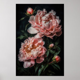 Poster de impresión de arte de las flores de los p