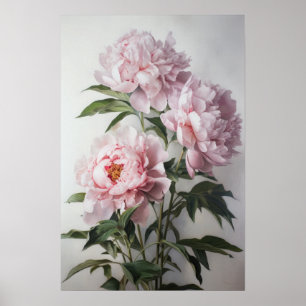 Poster de impresión de arte de las flores de los p