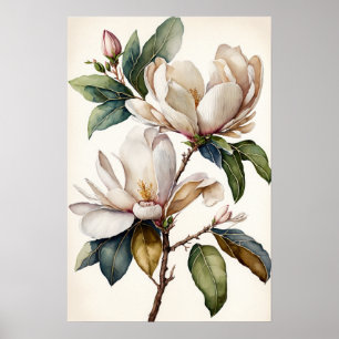 Poster de impresión de arte de las flores de magno