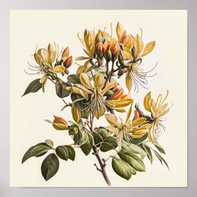 Poster de impresión de arte de las flores de miel (Frente)