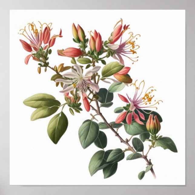 Poster de impresión de arte de las flores de miel (Frente)