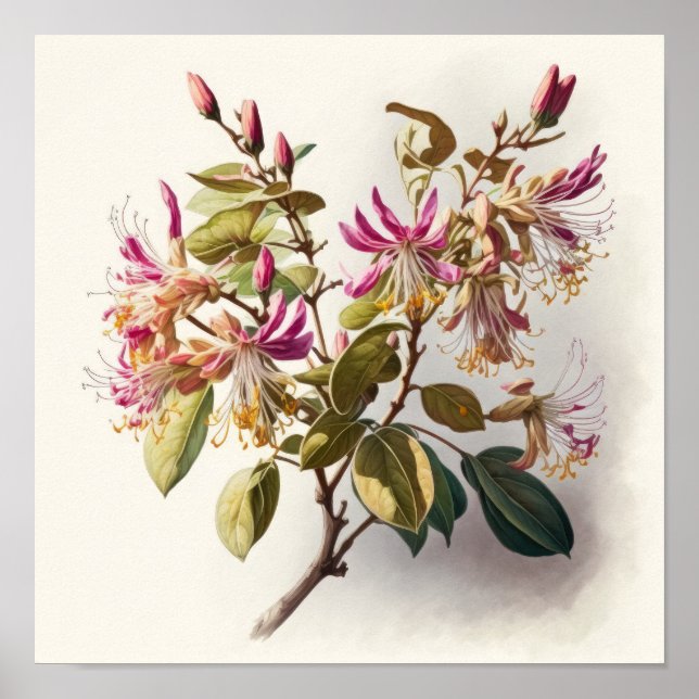 Poster de impresión de arte de las flores de miel (Frente)