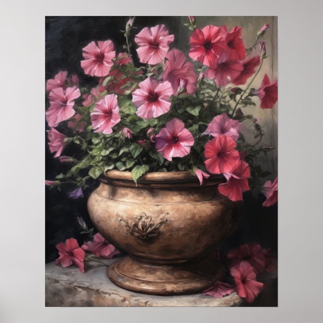 Poster de impresión de arte de las flores de Petun (Frente)