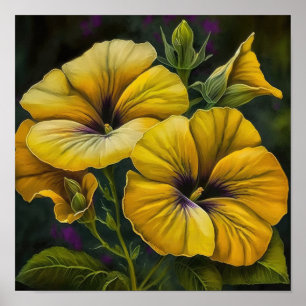 Poster de impresión de arte de las flores de Petun