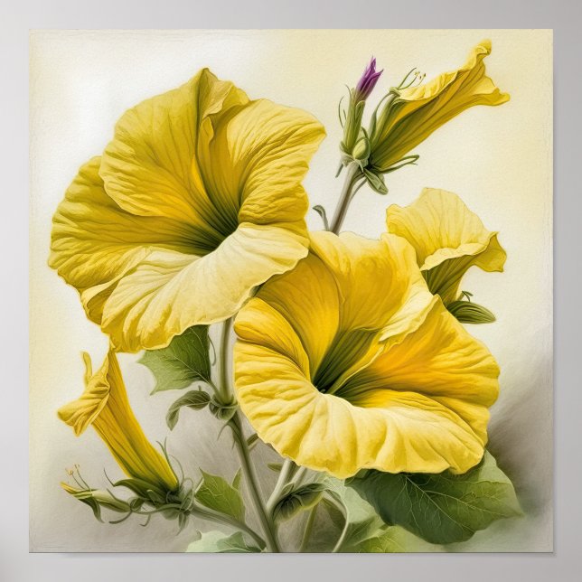 Poster de impresión de arte de las flores de Petun (Frente)