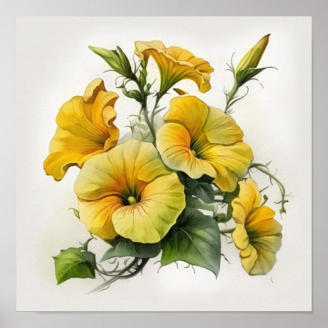 Poster de impresión de arte de las flores de Petun (Frente)