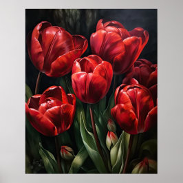 Poster de impresión de arte de las flores de tulip