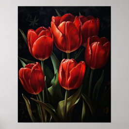 Poster de impresión de arte de las flores de tulip