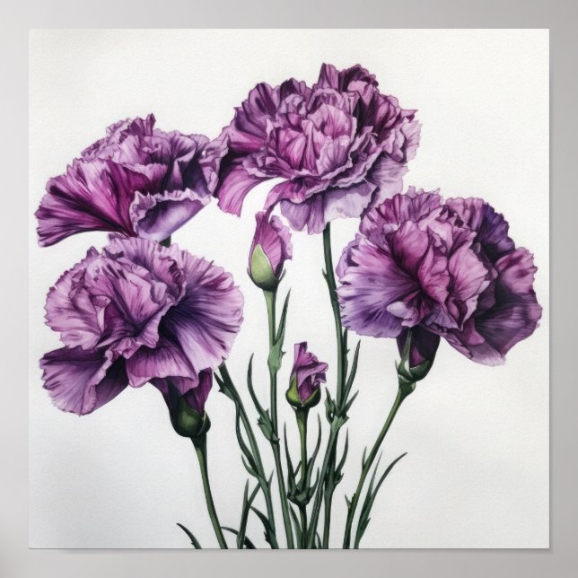 Poster de impresión de arte de las flores moradas  (Frente)