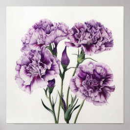 Poster de impresión de arte de las flores moradas 