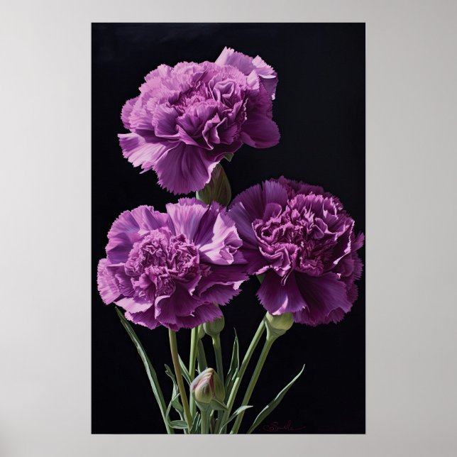 Poster de impresión de arte de las flores moradas  (Frente)