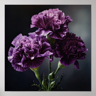 Poster de impresión de arte de las flores moradas